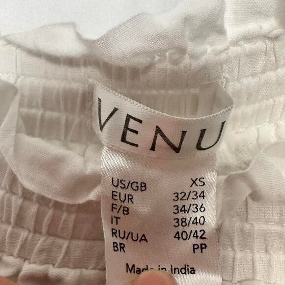 100% Cotton Off The Shoulder Vintage Embroidered Boho Blouse Cinched Size XS - Picture 6 of 6